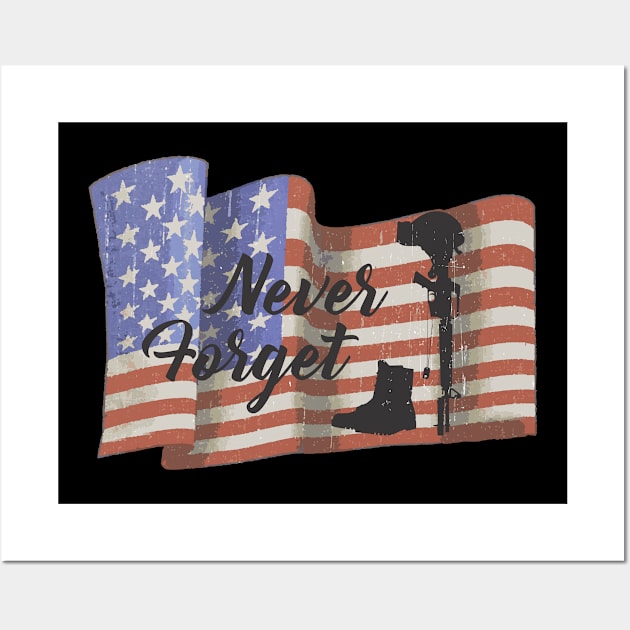 Veteran "Never Forget" Wall Art by indigosstuff